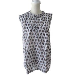 Talbots sleeveless floral blouse with metallic threads size XL petite